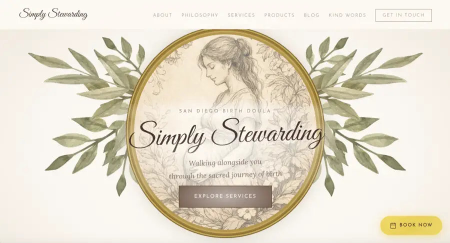 Simply Stewarding, a San Diego birth doula site we built